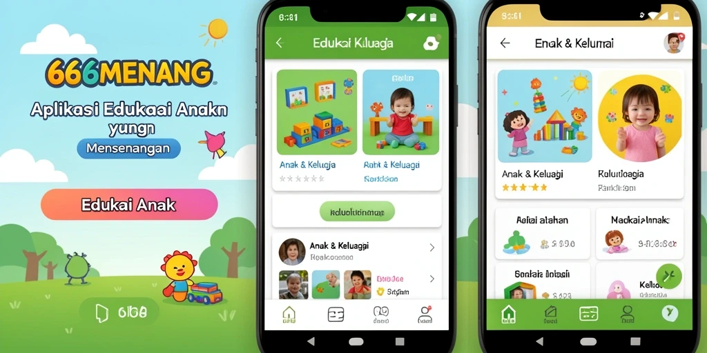 Antarmuka pengguna 666MENANG yang interaktif untuk edukasi anak.